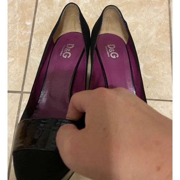 Vintage Dolce Gabbana High Flat Ballet Dress‎ Shoes Heels Silk Womens Sz 39 - Picture 5 of 11